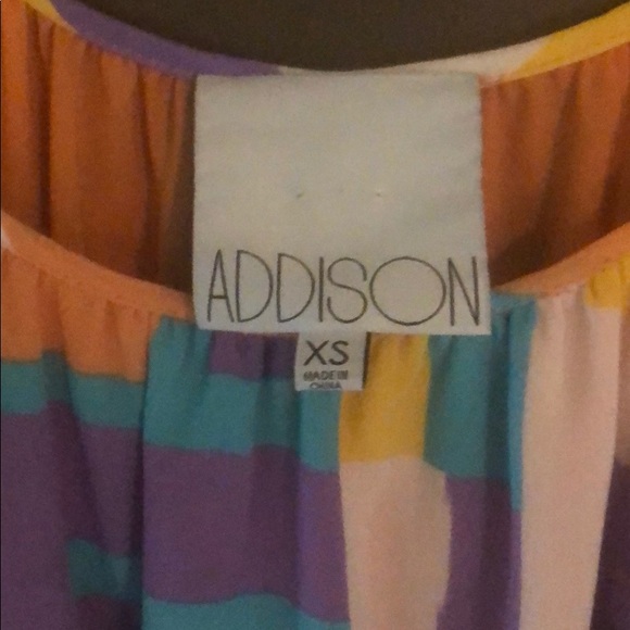 Multi-color summer dress with elastic waist - Picture 2 of 3